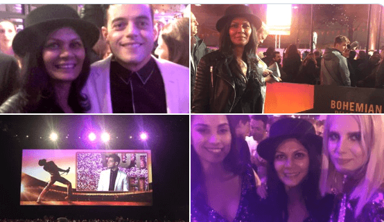 Meneka Das With Cast of Bohemian Rhapsody